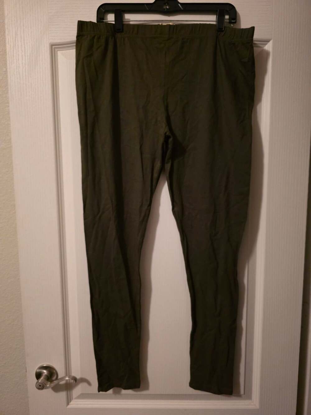 Stevie & Lindsay Leggings Size 3X Olive Green Polyester Spandex